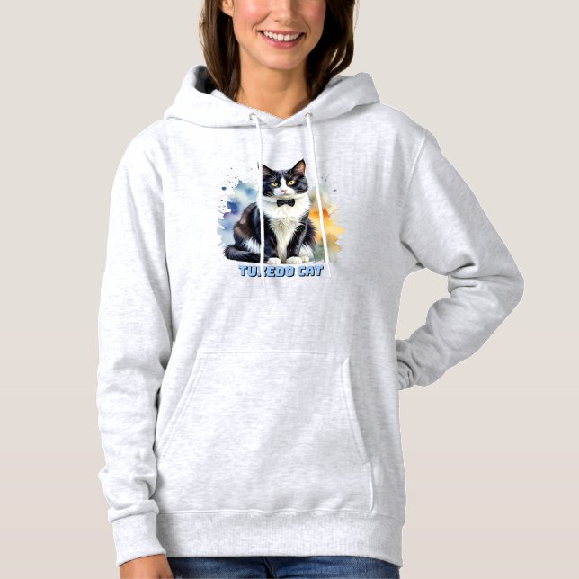 Stilig Smokingkatt T Shirt (Framsida)