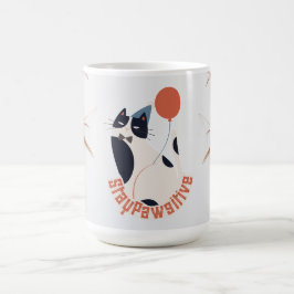 Stilig Smokingkattfirande 15oz Stor Kaffe Mug Kaffemugg