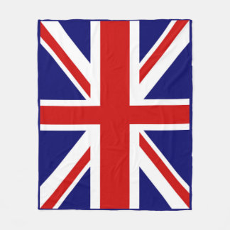 Stilig Storbritannien Flagga union jack Blå inrama Fleecefilt