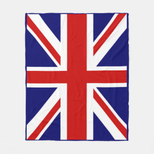 Stilig Storbritannien-flagga Union Jack Blå inrama Fleecefilt
