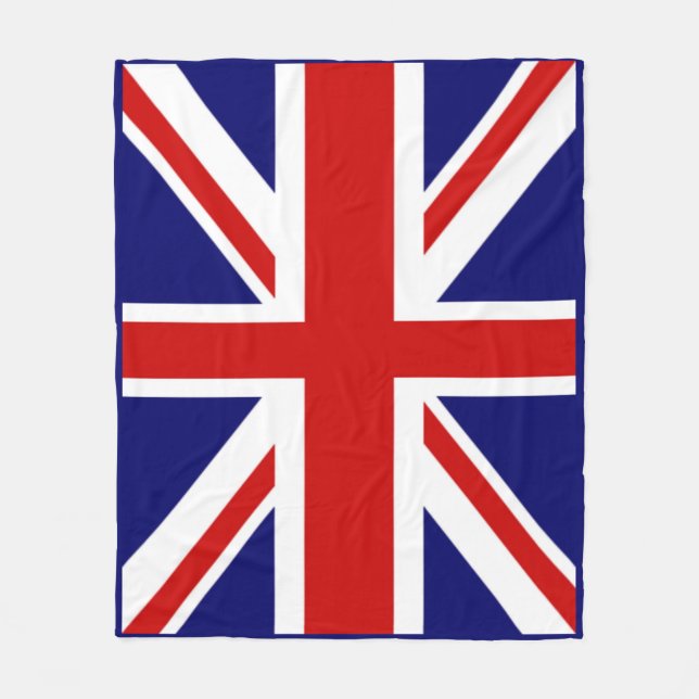 Stilig Storbritannien-flagga Union Jack Blå inrama Fleecefilt (Framsidan)