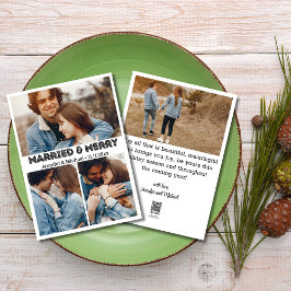 stilig typografi nygifta 4 bilder kollage  julkort