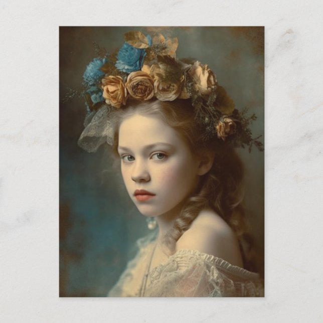 Stilig viktoriansk barndrottningporträtt vykort (Framsida)