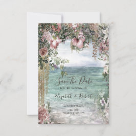 Stiliga Blommor Ocean Spara Datumet