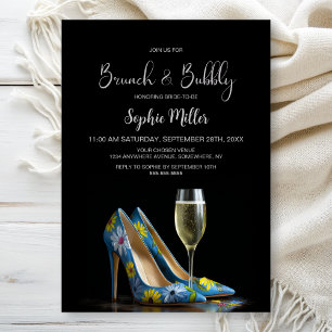 Stiliga blomsterformade stiletto skor Brunch och b Inbjudningar