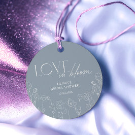 Stiliga dammiga blå blommiga presentkort gåvor etiketter