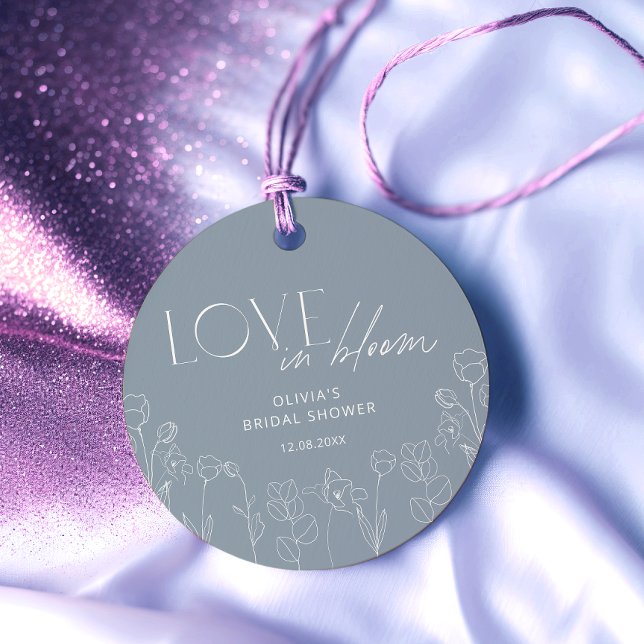 Stiliga dammiga blå blommiga presentkort gåvor etiketter (Skapare uppladdad)