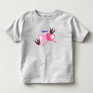 Stiliga Fåglar Hjärtans Kärlek T Shirt