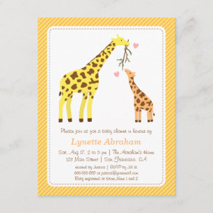 Stiliga färgglada giraff babyshower-inbjudningar inbjudningar