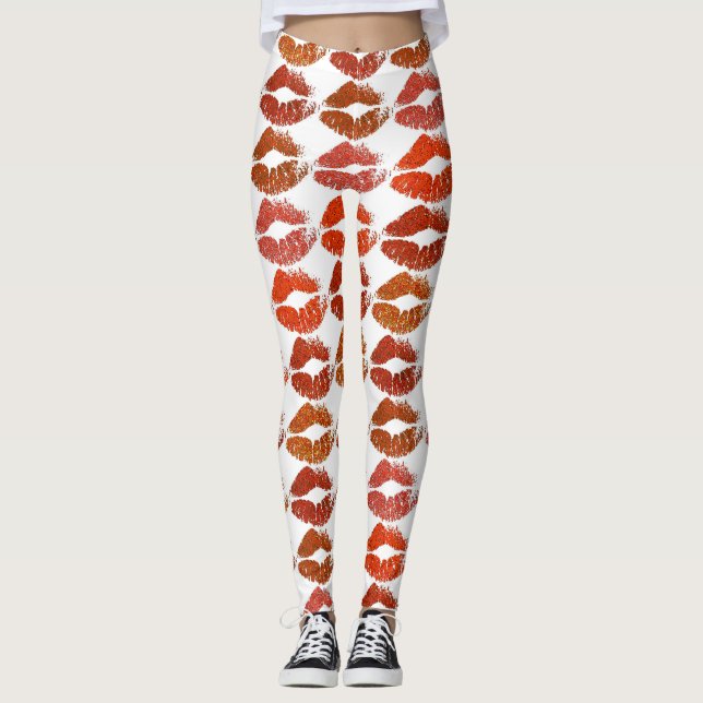 Stiliga Färgglada Läppar #21 Leggings (Framsida)