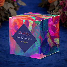 Stiliga färgrika ljusa blommor bröllop presentaskar