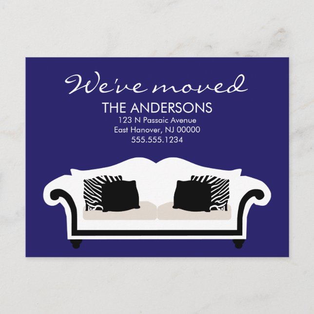 Stiliga flyttmeddelanden för dekoration meddelande vykort (Framsida)