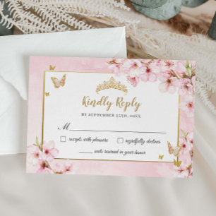 Stiliga körsbärsblommor Blommig Quinceañera Sweet  OSA Kort
