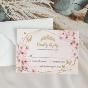 Stiliga körsbärsblommor Blommig Quinceañera Sweet  OSA Kort