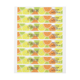 Stiliga Moderna Citrusfruktskivor Returadress Etikettband