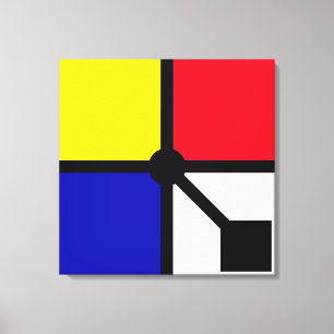Stiliga Mondrian Grundfärger Canva Canvastryck
