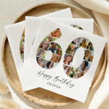 Stiliga nappar för 60-årsfirande med fotokollage