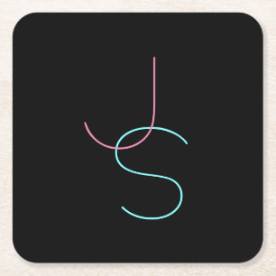 Stiliga redigerbara moderna snygga begynnelsebokst underlägg papper kvadrat