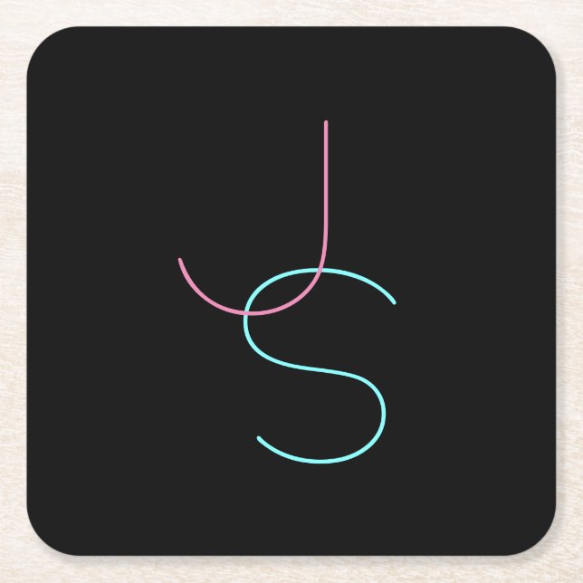 Stiliga redigerbara moderna snygga begynnelsebokst underlägg papper kvadrat (Framsidan)