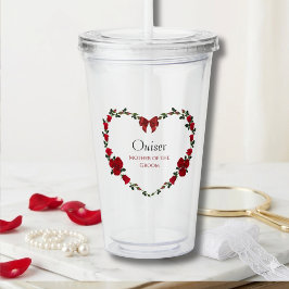 Stiliga röda rosor Mormor till brudgummen present Take Away Mugg