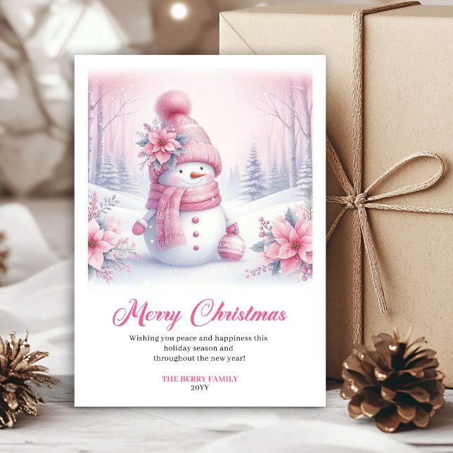 Stiliga snöiga skogs barn digitala julkort (Stylish Snowy Forest Kids Digital Christmas Greeting Card

)