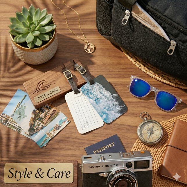 Stiliga strandvibbar Abstrakt Bagagebricka (Stylish Beach Vibes Abstract Luggage Tag)