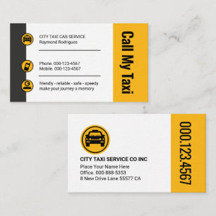 Stiliga Taxi-knappar Cabförare Visitkort