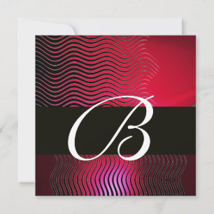 STILIGA VÅGOR MONOGRAM, Ruby Red Burgundy Inbjudningar