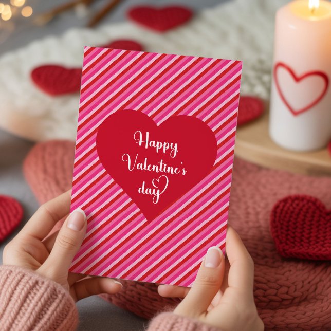 Stiligt hjärtans dag-kort för älskare julkort (Stylish Hearts Valentine’s Day Love Card)