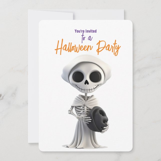 STILIGT SKELETT-HALLOWEENFEST INBJUDNINGAR (Framsida)