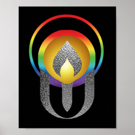Stiliser Unitarian Universalism flammande schalice Poster