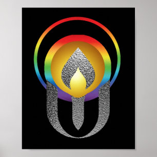 Stiliser Unitarian Universalism flammande schalice Poster