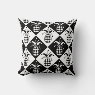 Stiliserad ananas. Hat och rhombus Harlequin. Sjöf Kudde