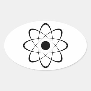 Stiliserad atom-symbol ovalt klistermärke