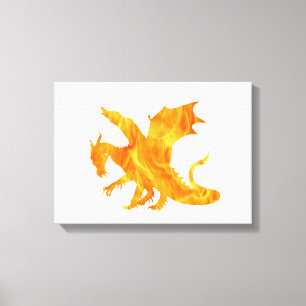 Stiliserad bild av Dragon i låga