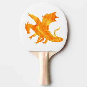 Stiliserad bild av Dragon i låga Pingisracket