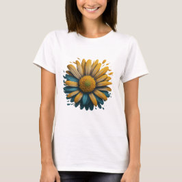 stiliserad bild av en blommande daisy, t shirt