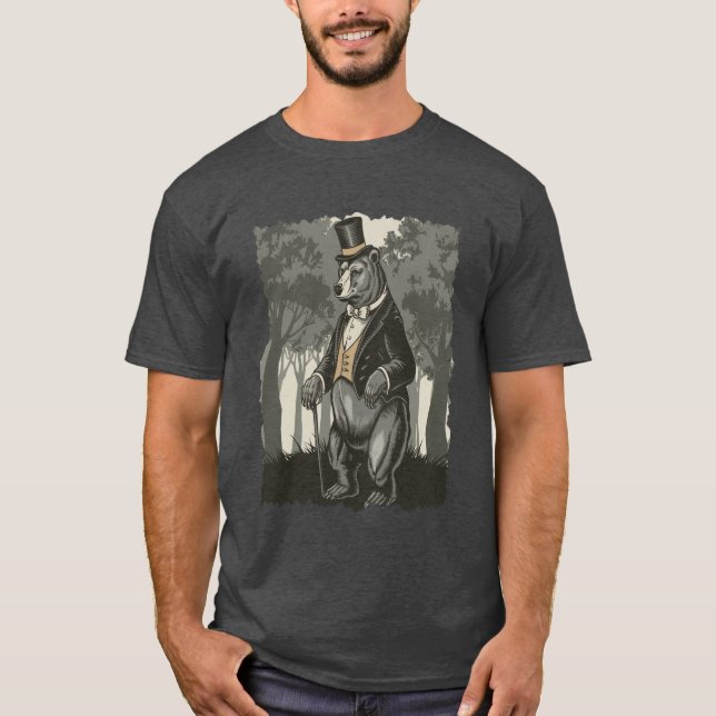 Stiliserad björnillustration T-shirt (Framsida)