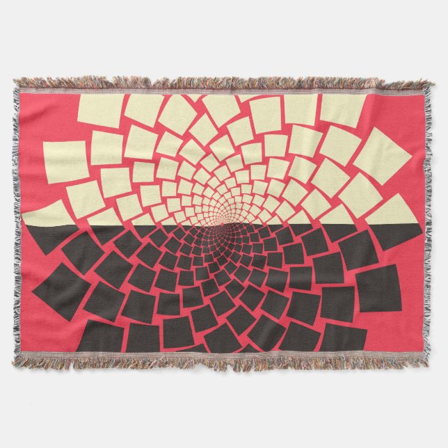 Stiliserad blomma: Black Red Ivory Filt (Framsidan)