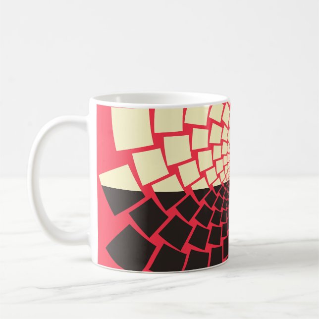 Stiliserad blomma: Black Red Ivory Kaffemugg (Vänster)