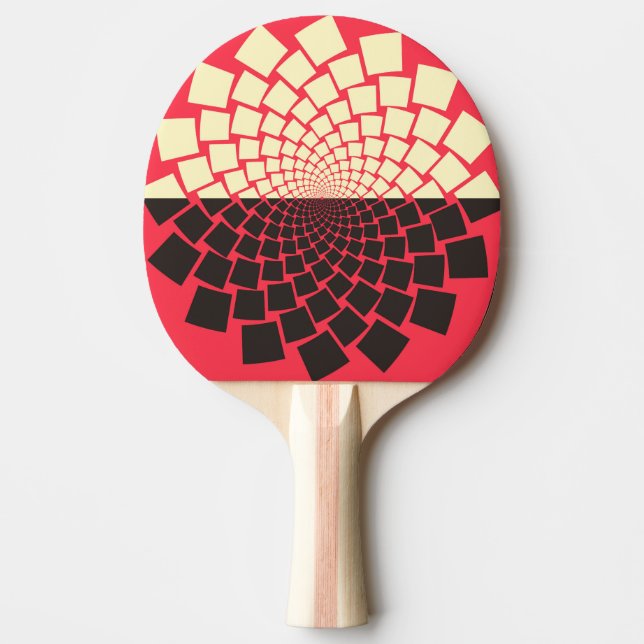 Stiliserad blomma: Black Red Ivory Pingisracket (Framsidan)
