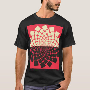 Stiliserad blomma: Black Red Ivory T Shirt