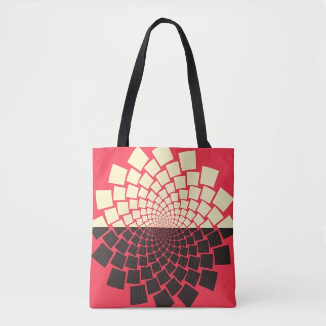Stiliserad blomma: Black Red Ivory Tygkasse (Framsida)