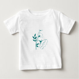 Stiliserad blomma i turkos t shirt