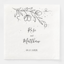 Stiliserad blommar gren och droppar av bläck pappe pappersservett