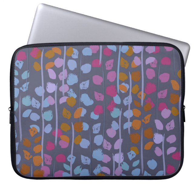 Stiliserad blommigt sömlös mönster. Vintage Laptop Fodral (Framsidan)
