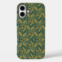 Stiliserad botanisk orange och svart blomsterdesig