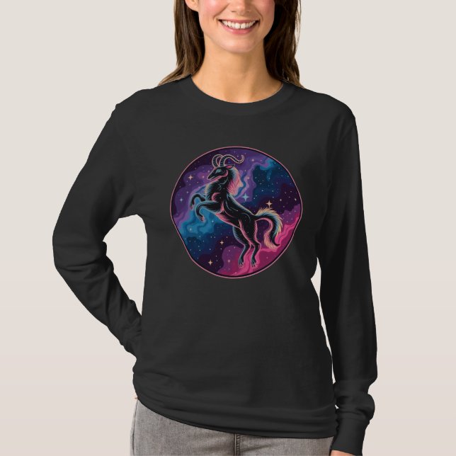 Stiliserad brant Celestial Capricorn-goat T Shirt (Framsida)