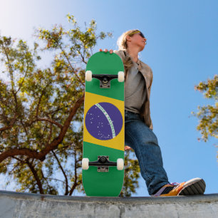 Stiliserad brasiliansk flagga mini skateboard bräda 18,5 cm