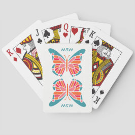 Stiliserad Butterfly anpassningsbar monogram-spelk Casinokort